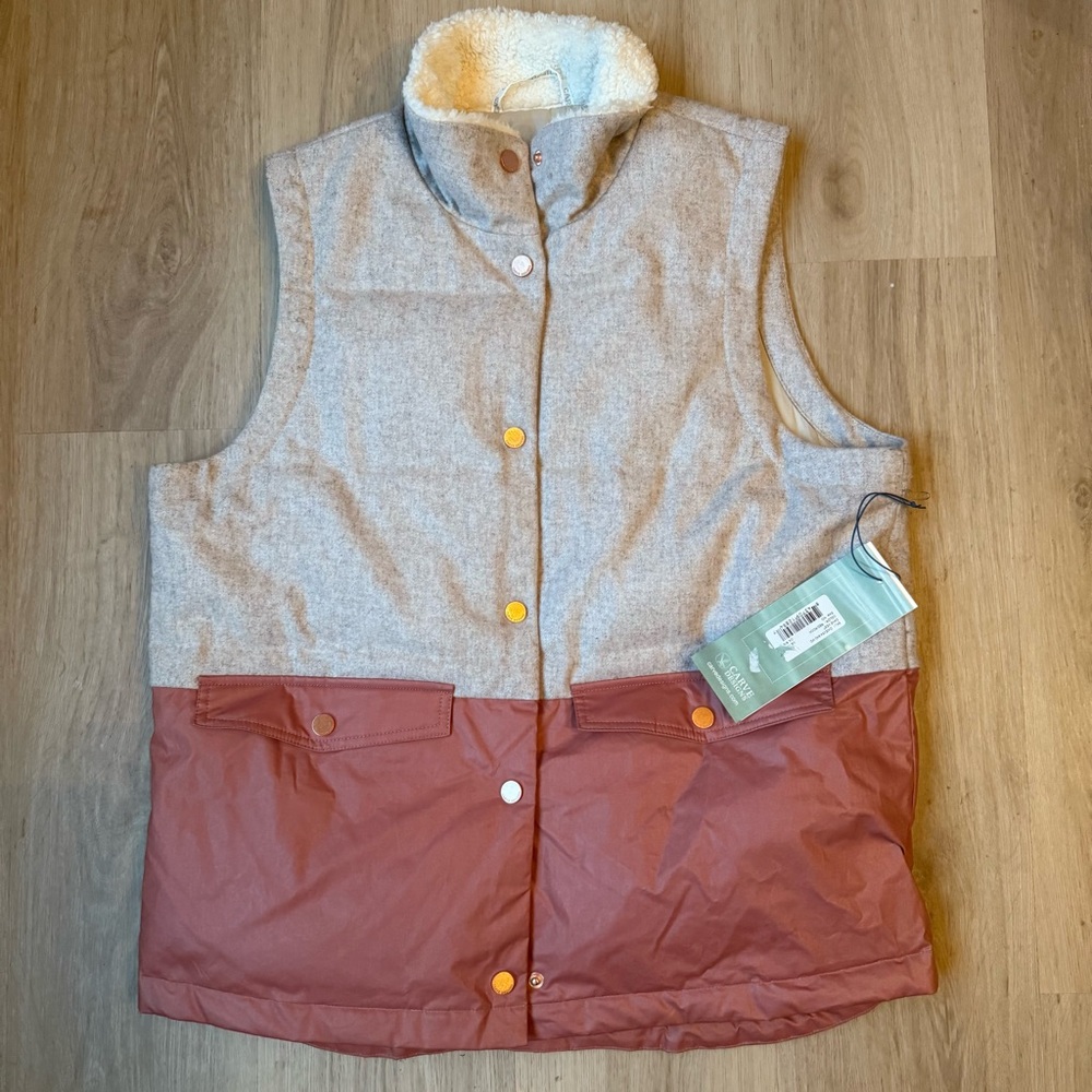 Carve Designs Zane Vest Down Filled Wool Blend Waterproof Red Rock Sz M NEW - Picture 2 of 4